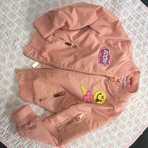 Girls bomber patch jacket